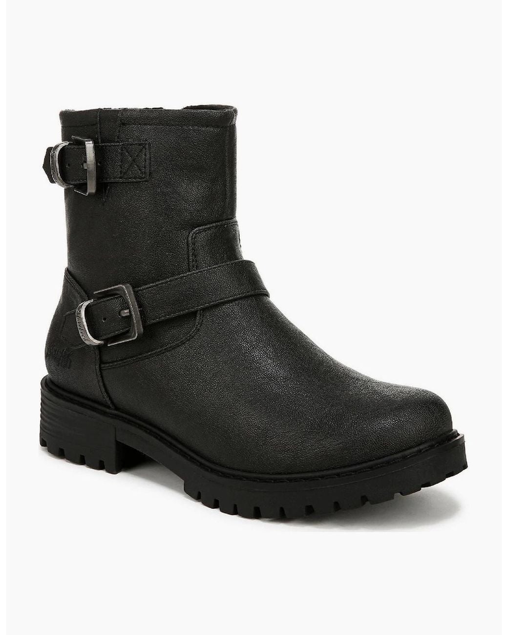 Blowfish Black Raven Biker Low Heel Side-Zip Boots