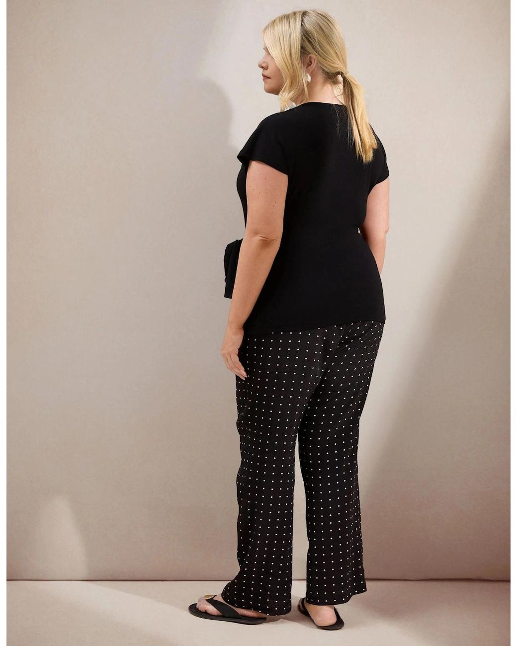 Live Unlimited London Black Jersey Tie Side Top
