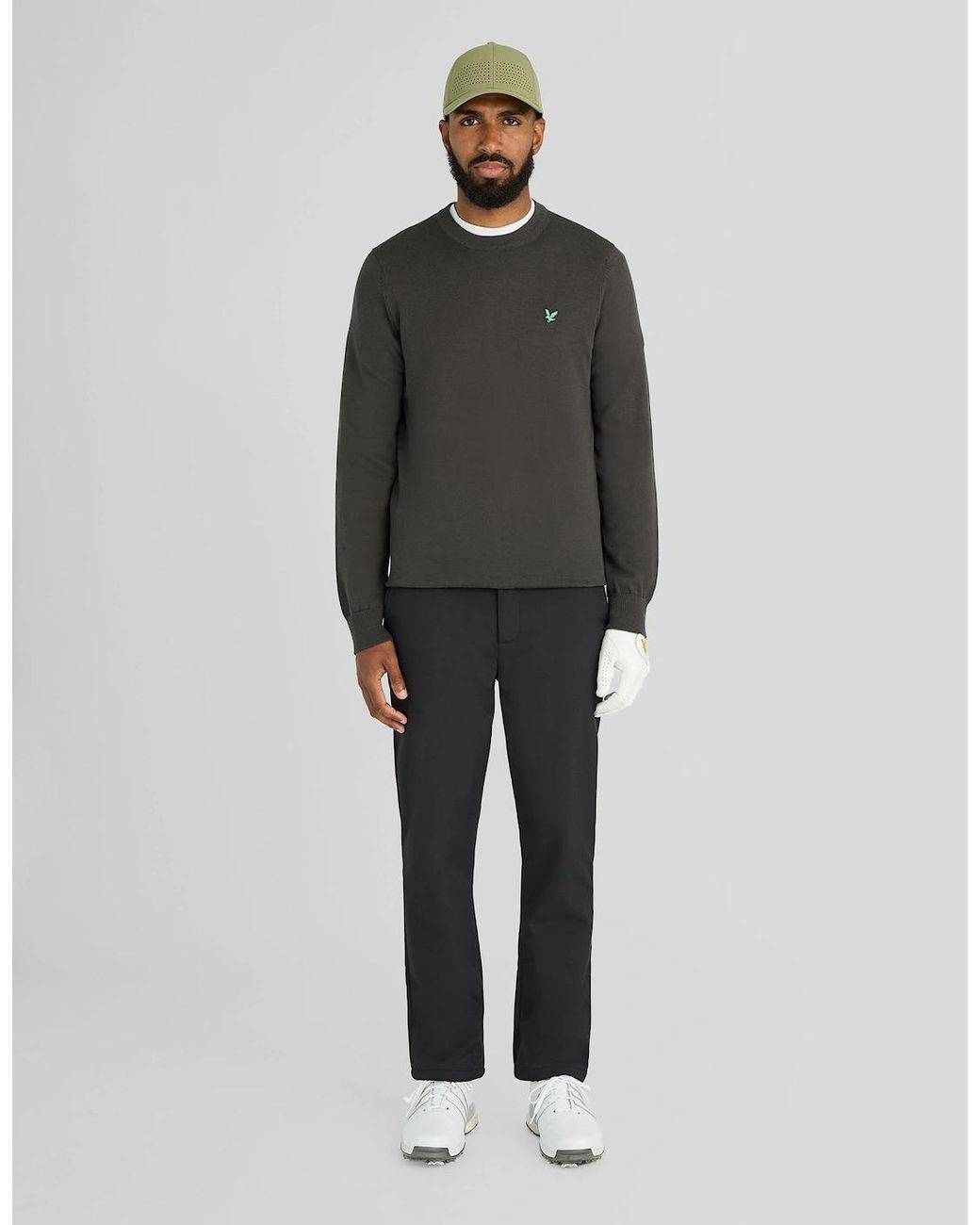 Lyle & Scott Gray Eagle Cotton Blend Crew Neck Sweatshirt for men