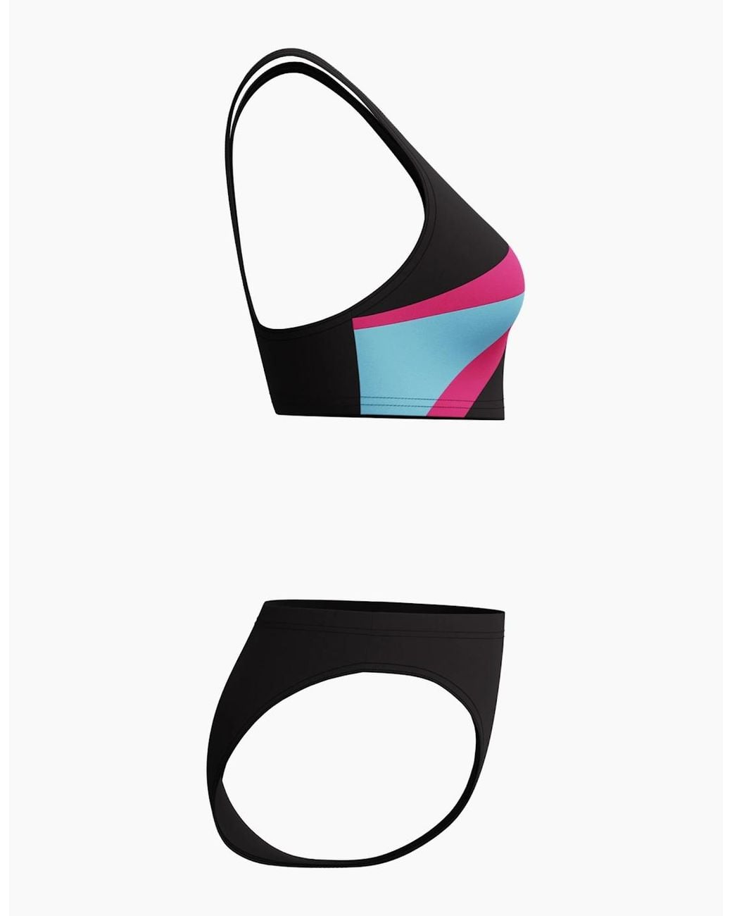 Speedo Black Ladies Hyperboom Colour Block Butterfly Back Two-Piece Swimsuit