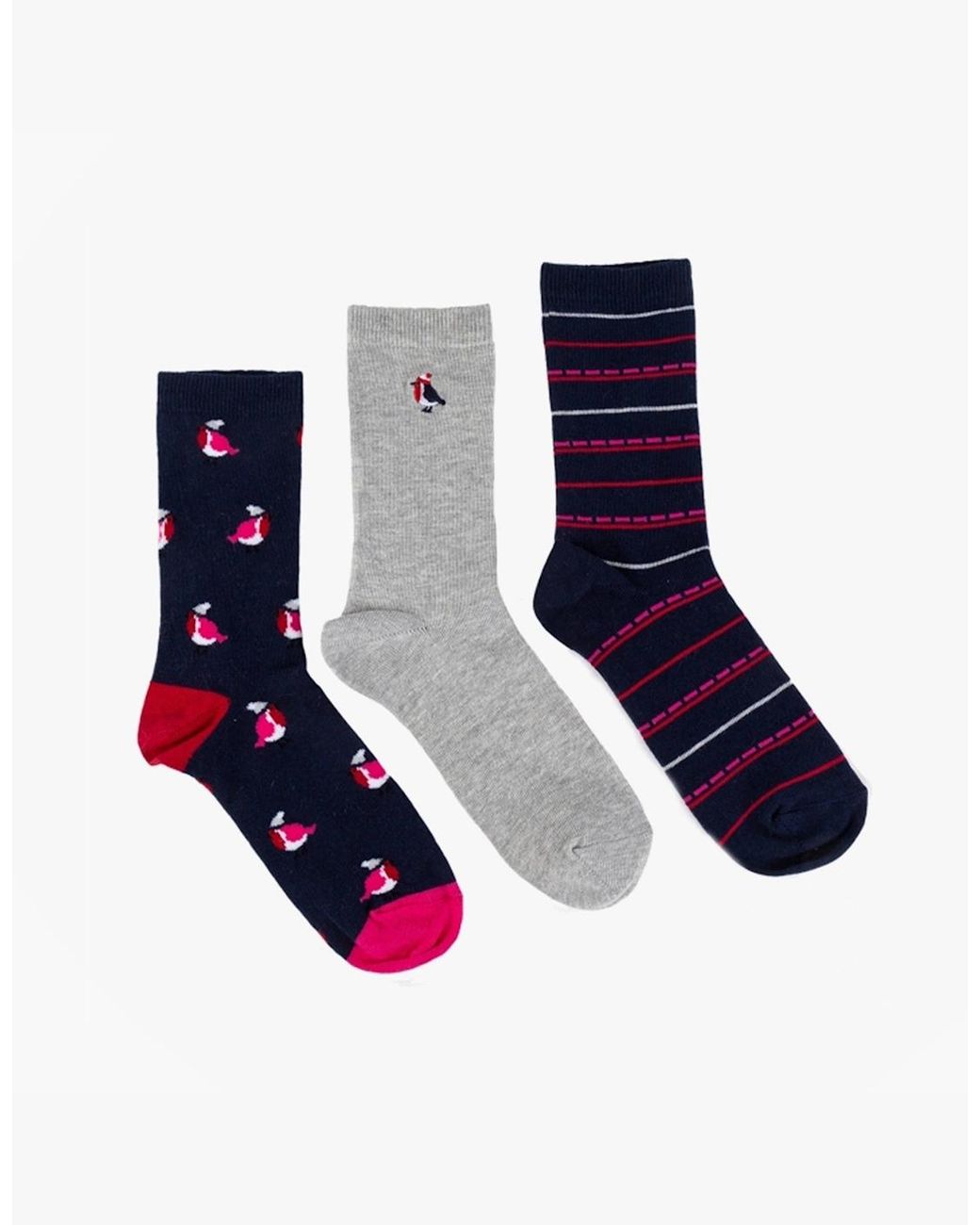 Totes Blue Toasties 3 Pack Crew Socks Multicolour