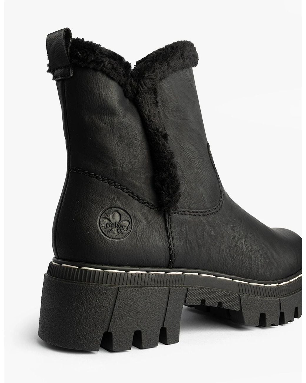 Rieker Black 74082-00 Flat Ankle Boots