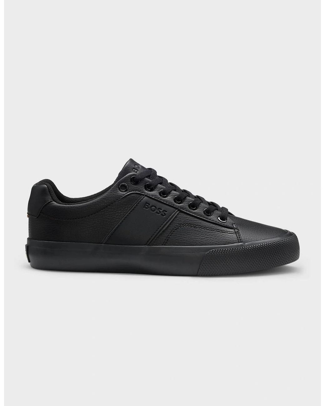 Boss Black Boss Aiden Tenn Faux-Leather Trainers With Plain And Grained Textures for men