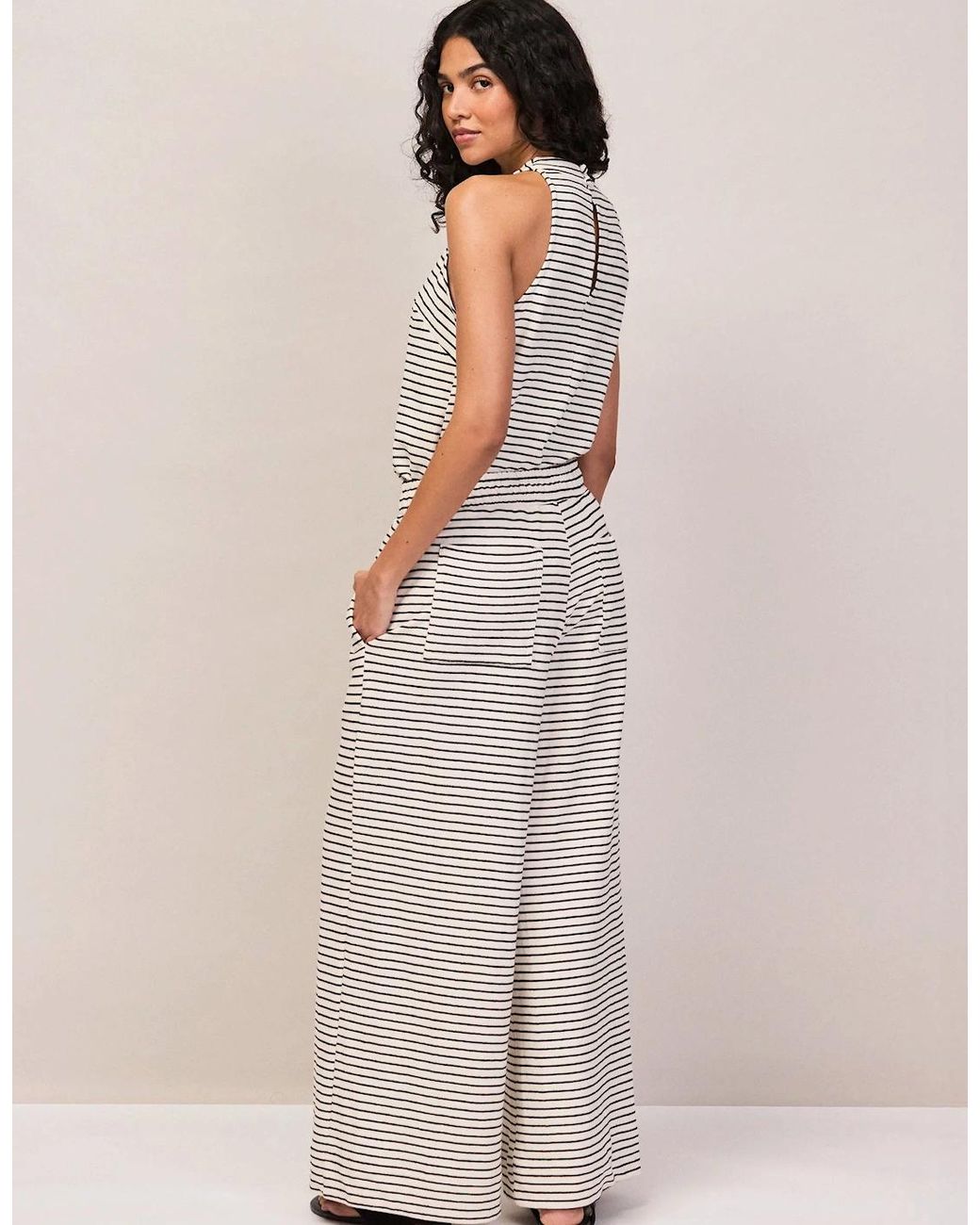 Ro&zo Gray And Stripe Cotton-Jersey Trousers