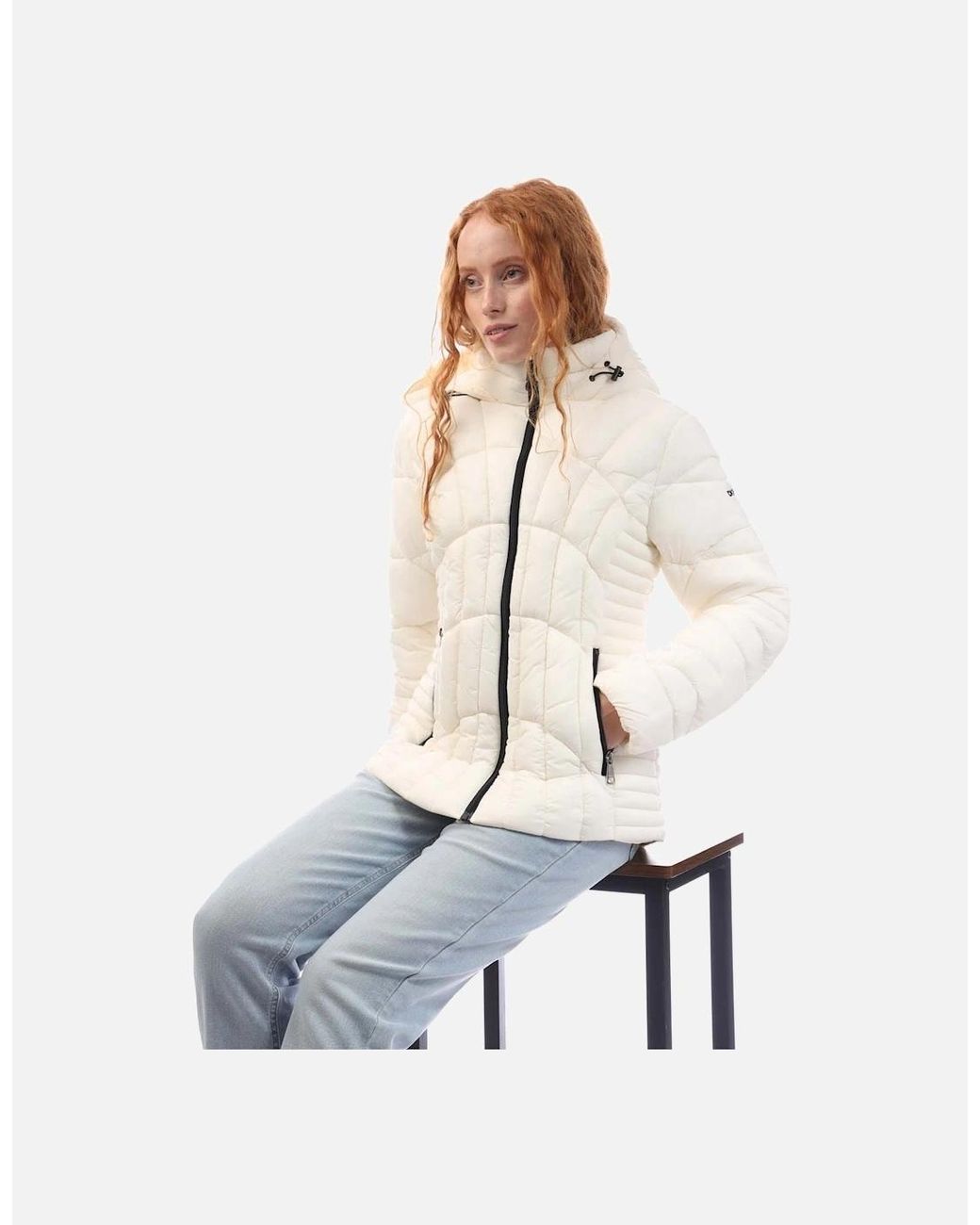 DKNY Natural Zip Front Packable Jacket