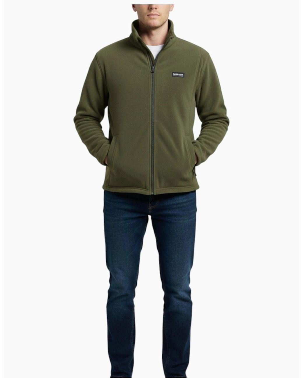 Burton Green Sweatshirt Full Zipper Jacket Long Sleeve High Neck Plain Jumper Top for men