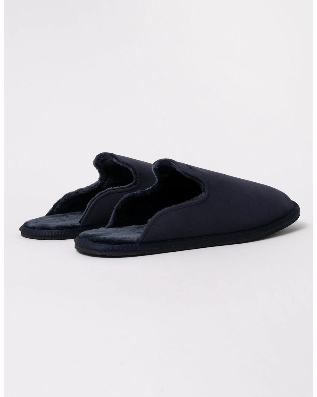 Boss Blue Boss Shearling-Lined Slip-On Slippers With Logo Detail for men