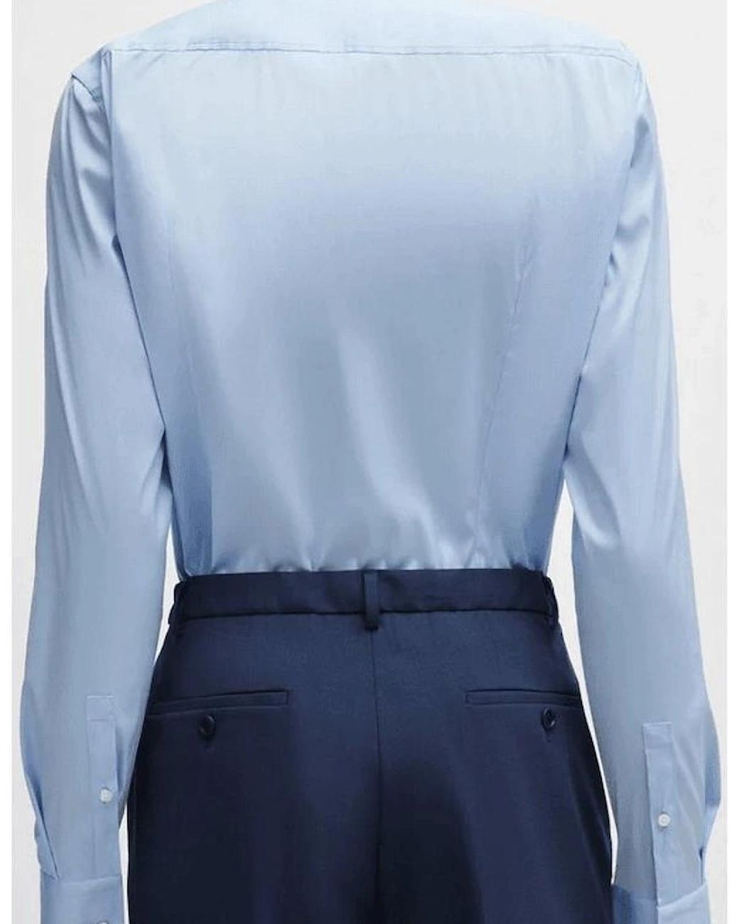 Boss Blue P-Hank-Spread Slim Fit Light Shirt for men