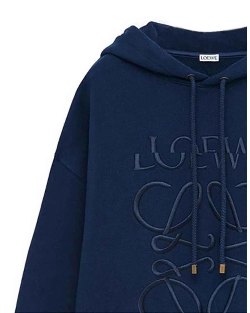 Loewe Split Logo Relaxed Fit Hoodie in Blue for Men | Lyst UK