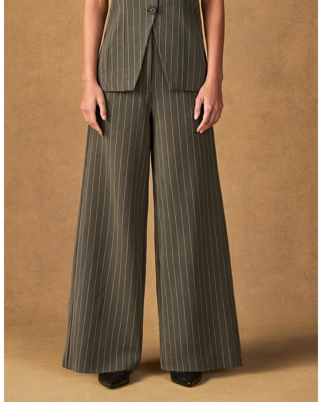 Ro&zo Green Pinstripe Tailored Trouser