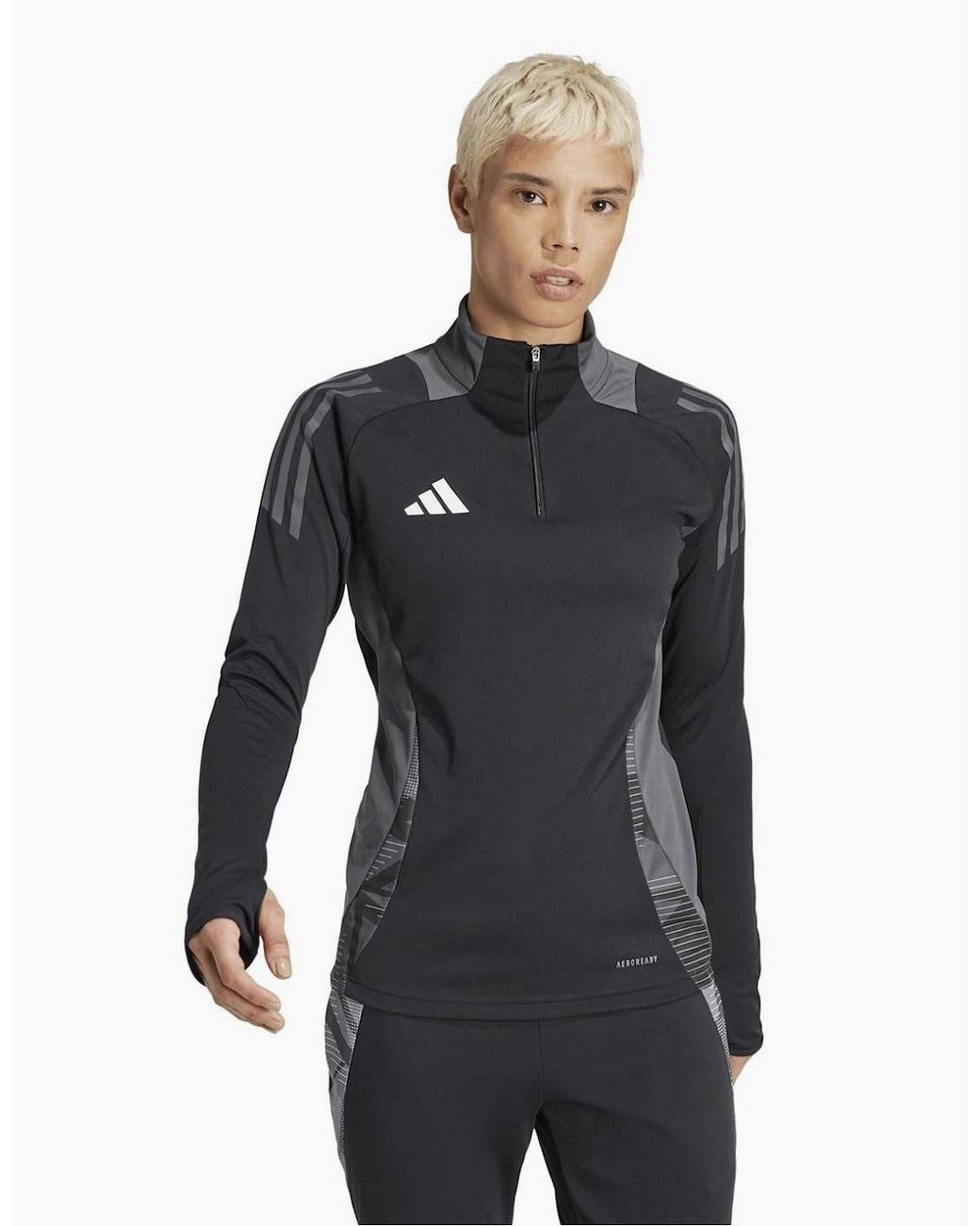 Adidas Black Tiro24 Funnel Neck Raglan Sleeve Athletic Top