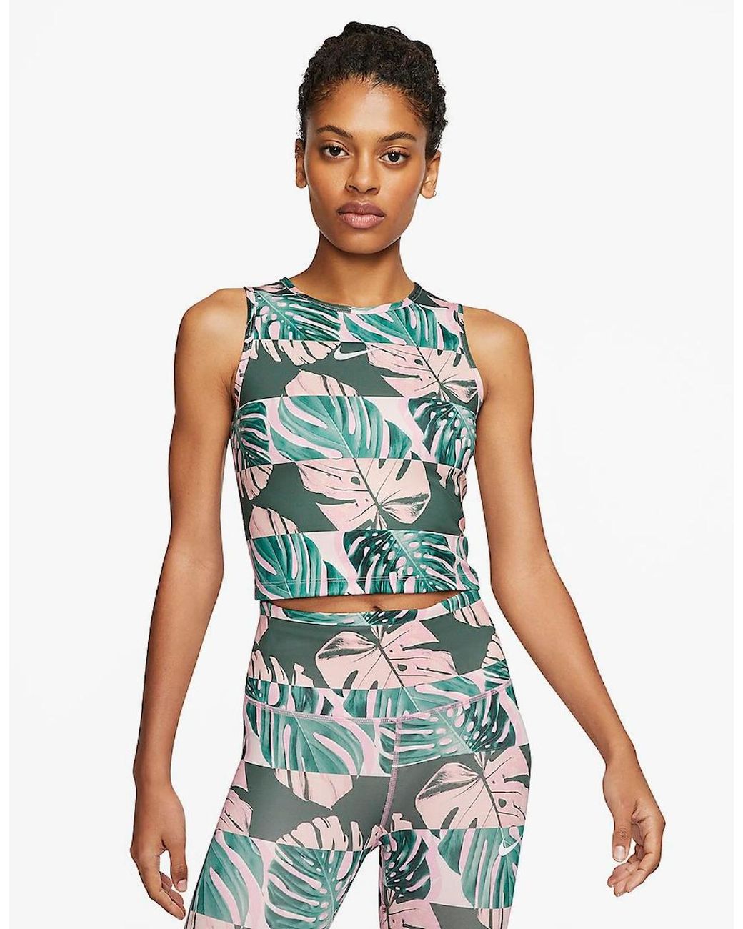 Nike Blue Tropical Crop Vest