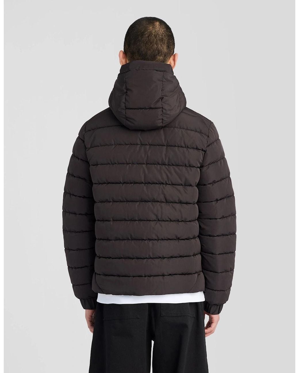 Lyle & Scott Black Hooded Quilted Jacket for men