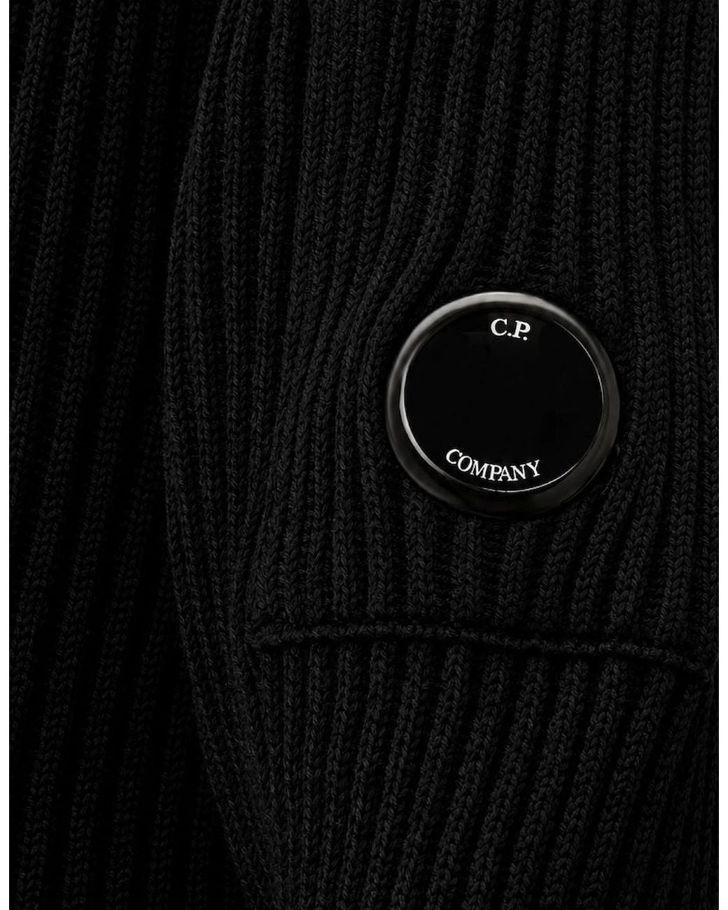 C P Company Black Re-Wool Turtleneck Lens Knit for men