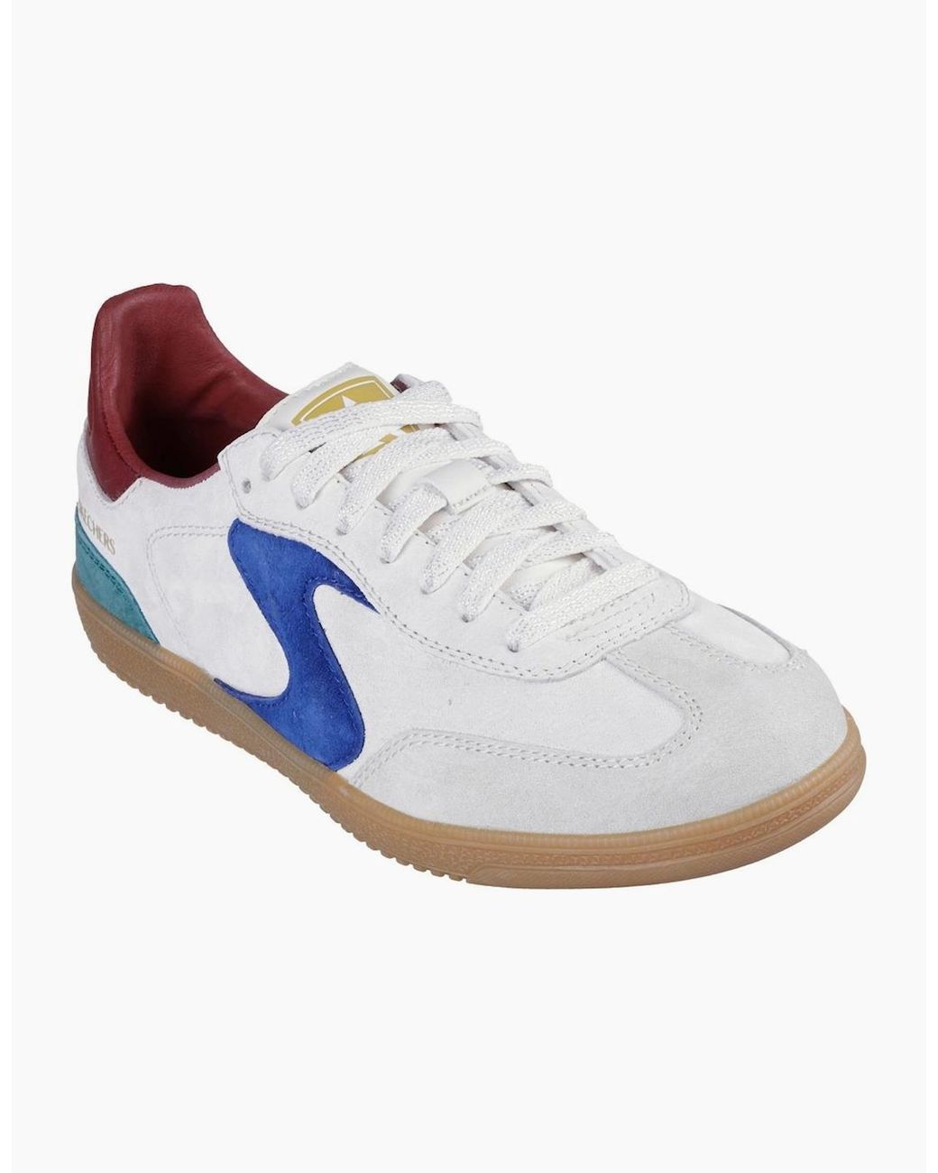 Skechers Blue Hotshot For The Win Leather Light/Multi Trainers