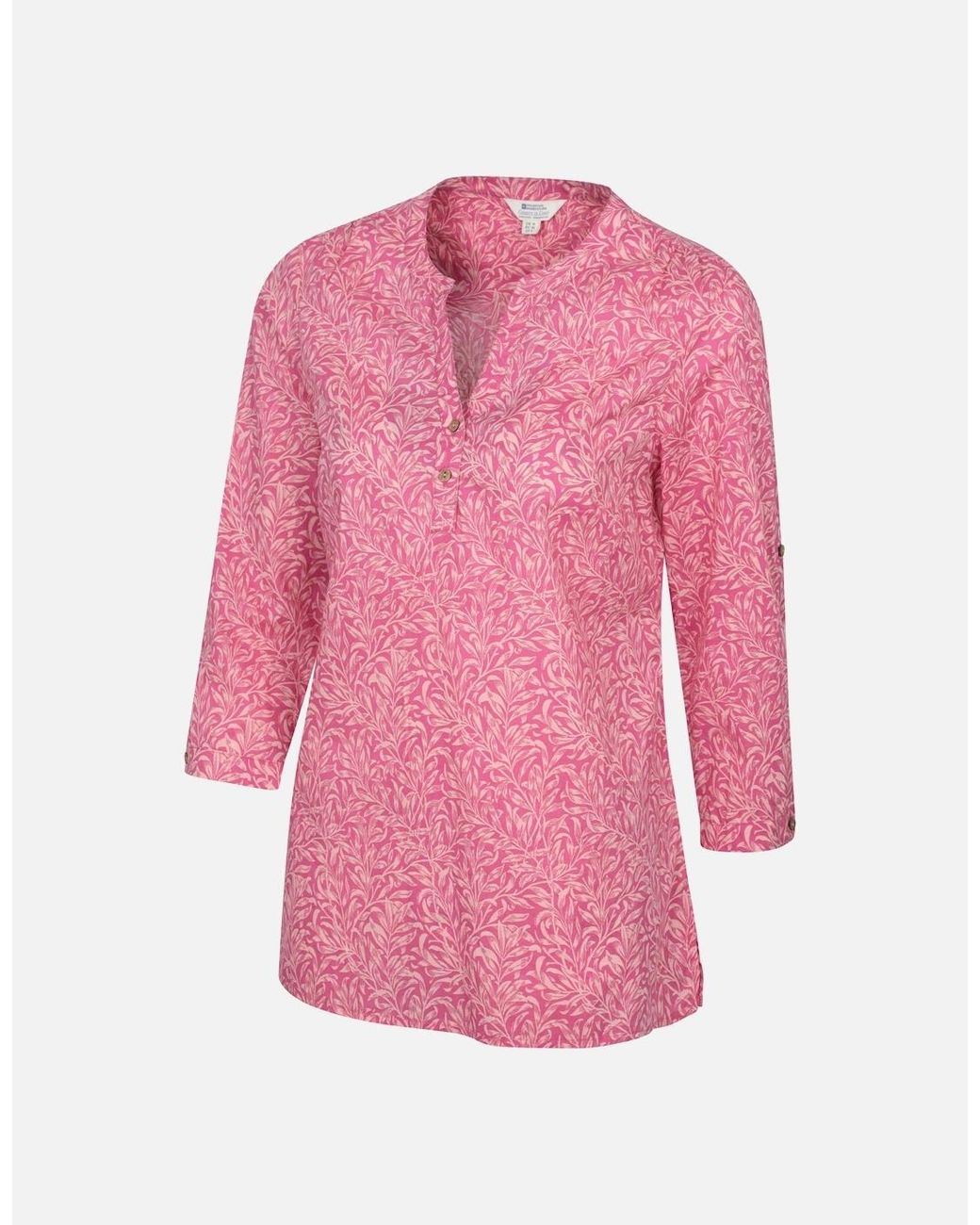 Mountain Warehouse Pink Ladies Petra Floral 3/4 Sleeve Shirt