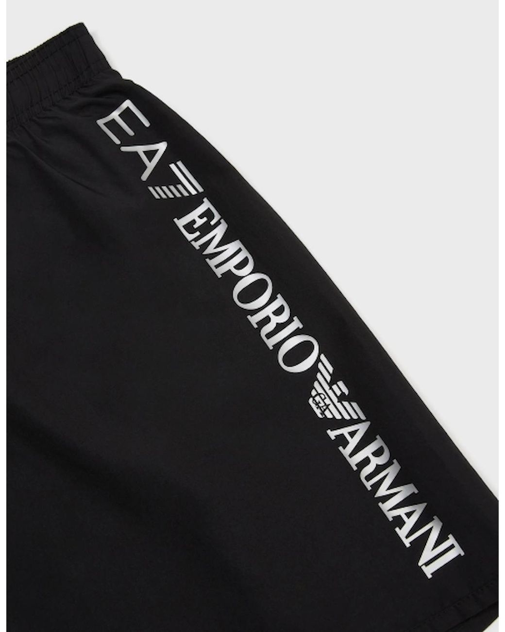 EA7 Black Stretch Swim Shorts for men