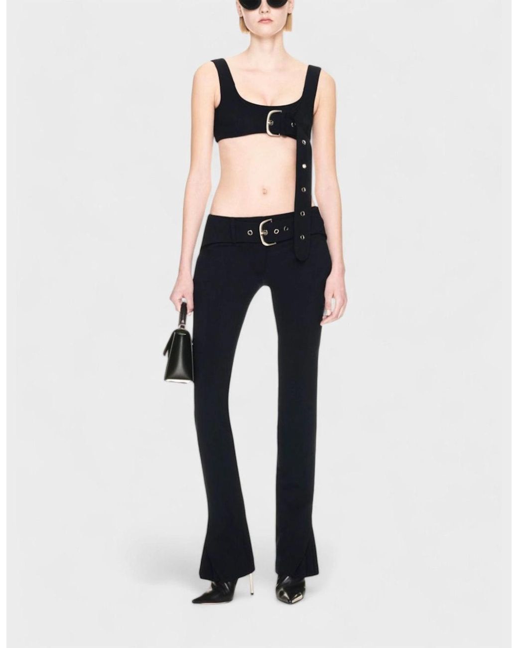 Off-White c/o Virgil Abloh Blue Stretch Wool Belt Slim Pants Dark