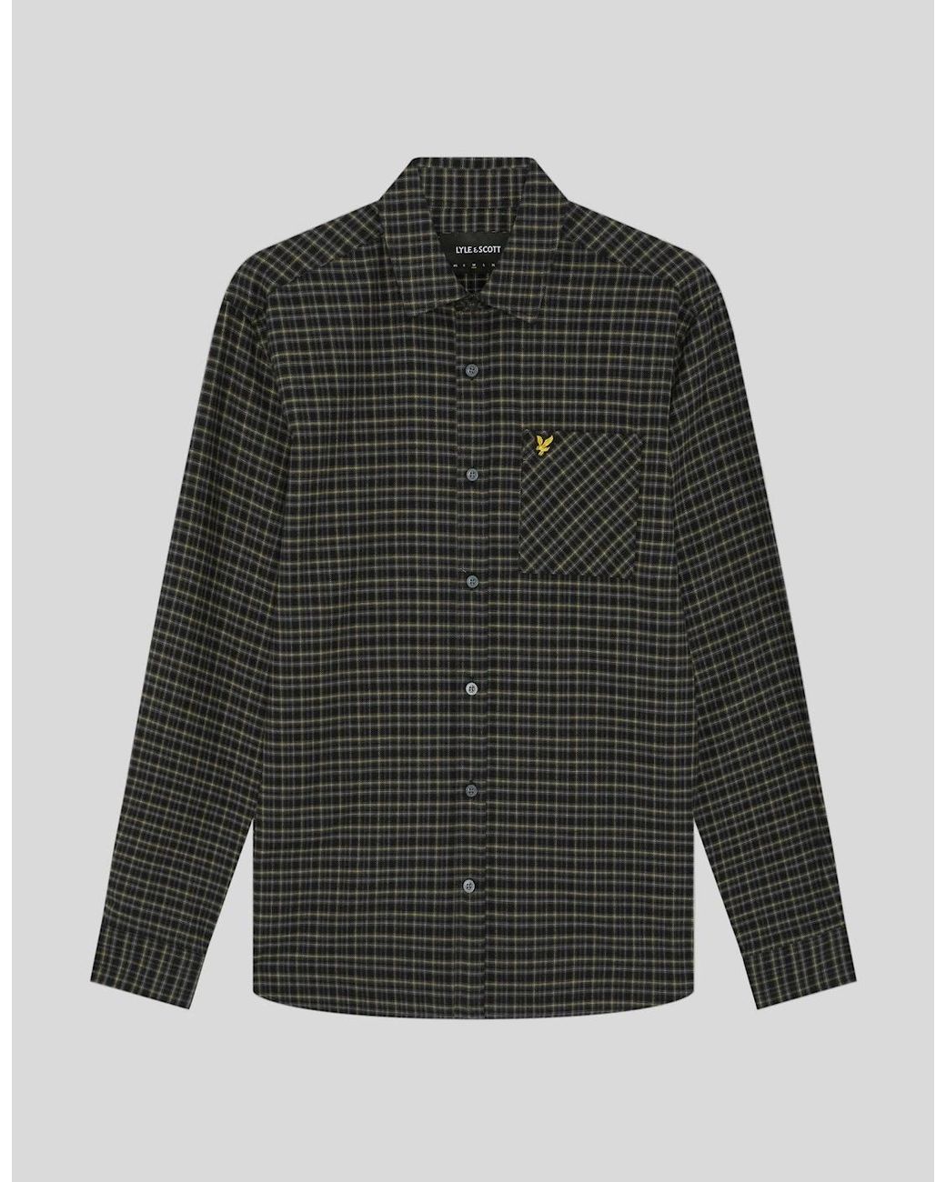 Lyle & Scott Gray Tartan Flannel Shirt for men