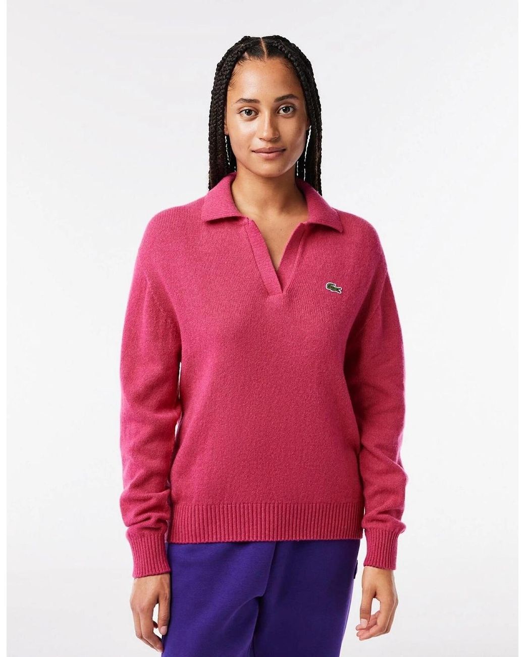 Lacoste Crocodile Logo Collared Neck Long Sleeve Sweater