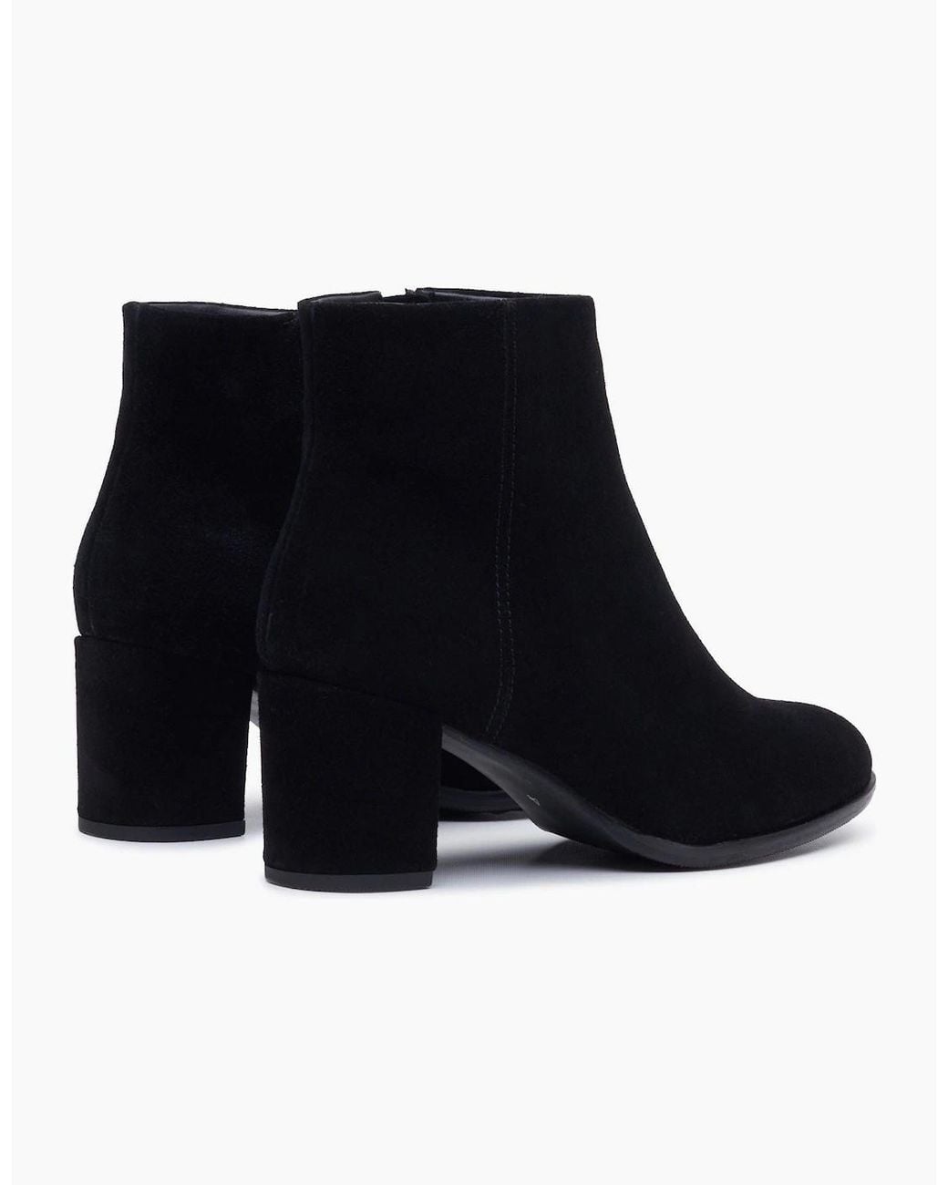 Hush Puppies Black Claridy Suede Leather Heeled Ankle Boots