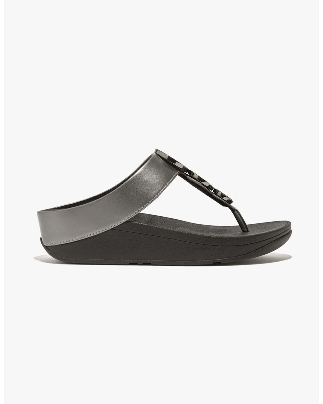 Fitflop Halo Bead-Circle Metallic Toe Post Pewter