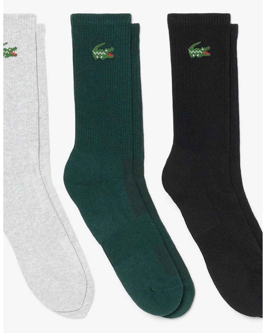 Lacoste Green 3-Pack Ribbed Coloured Socks for men