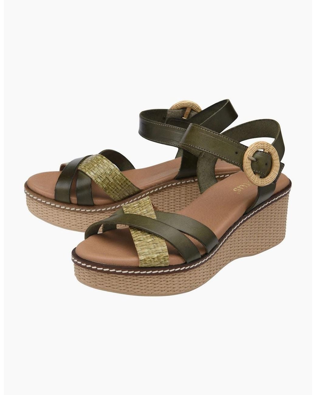 Lotus Metallic Amalia Wedge Sandals