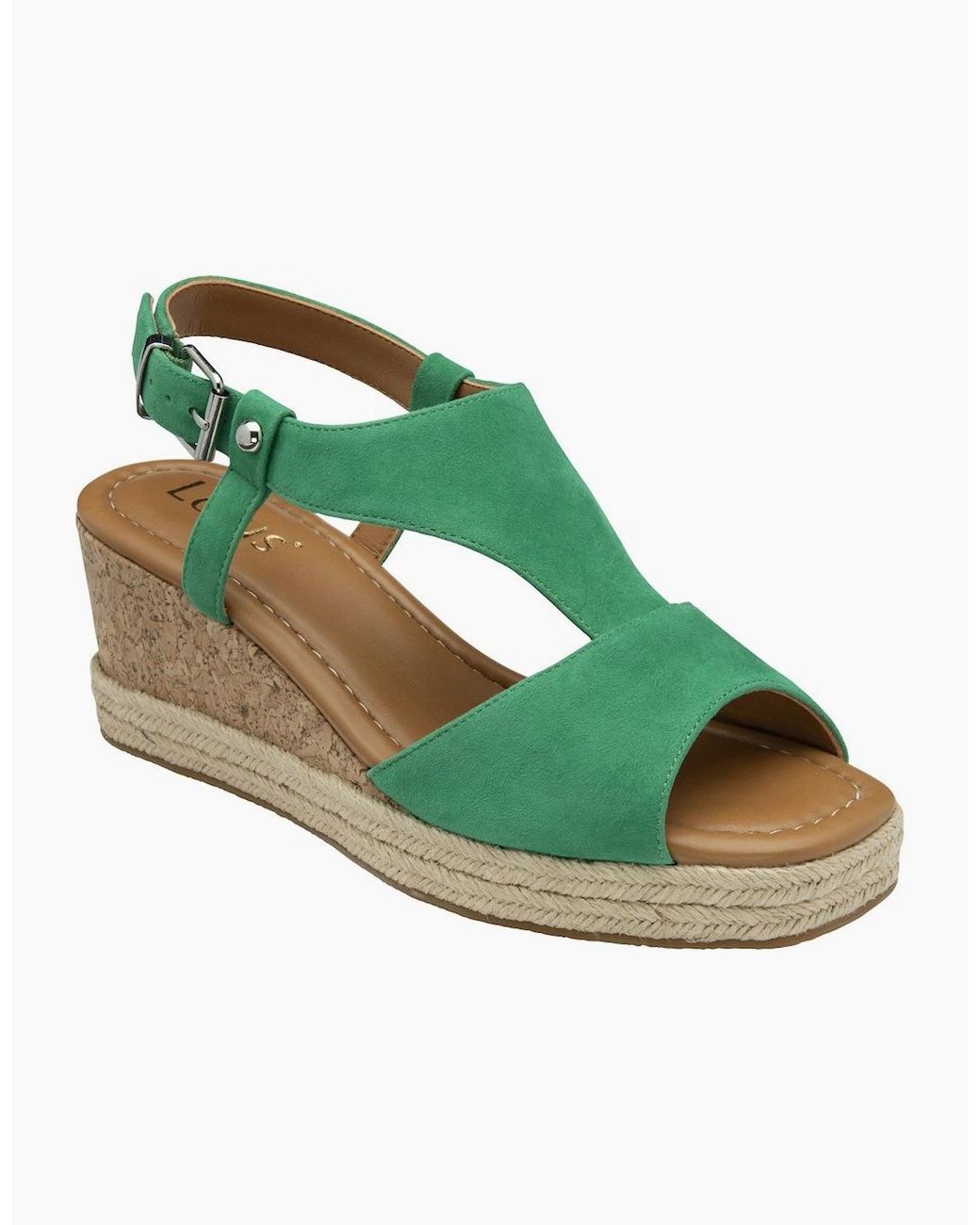 Lotus Green Madalene Wedge Sandals