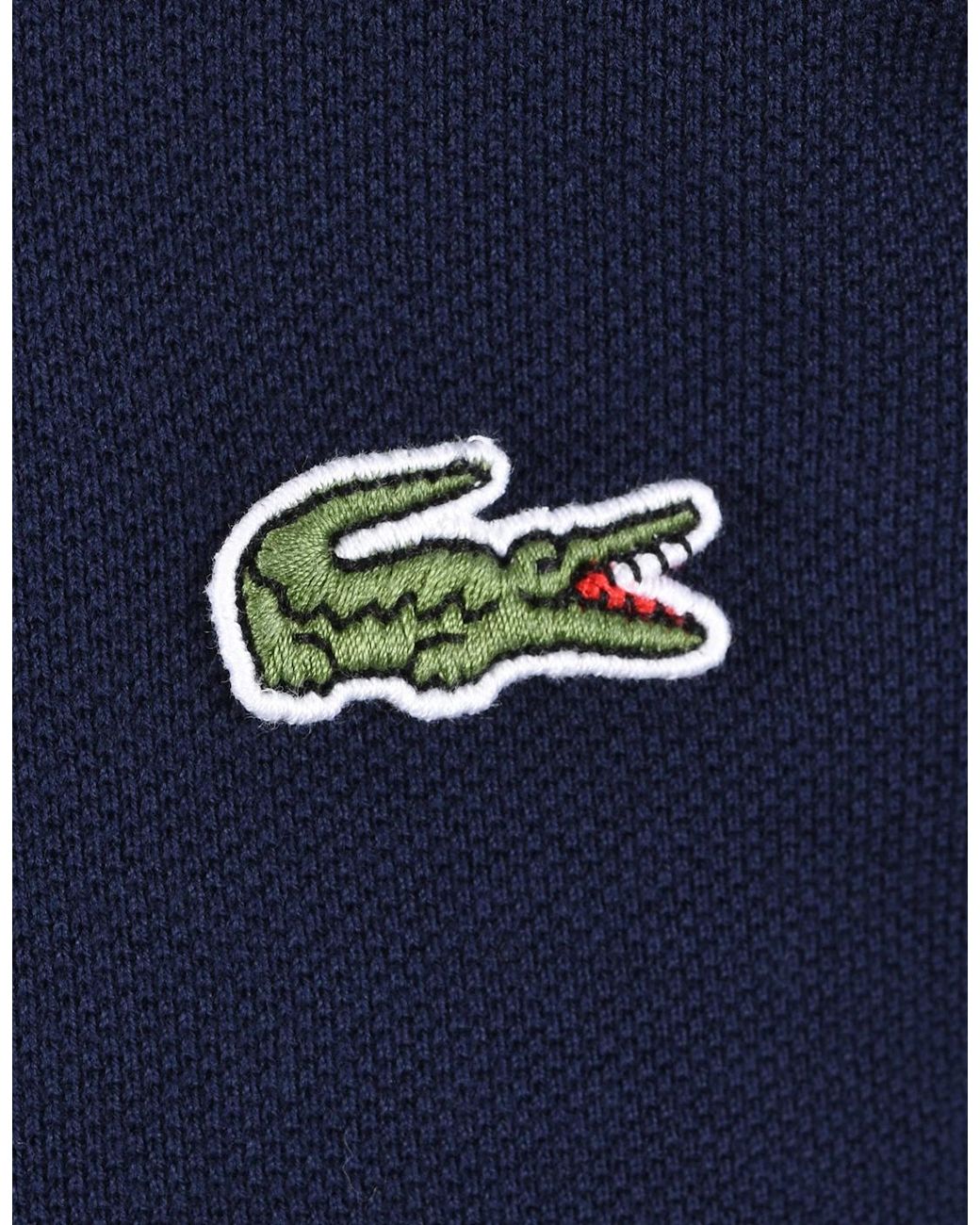 Lacoste Blue Short Sleeved Ribbed Collar Polo for men