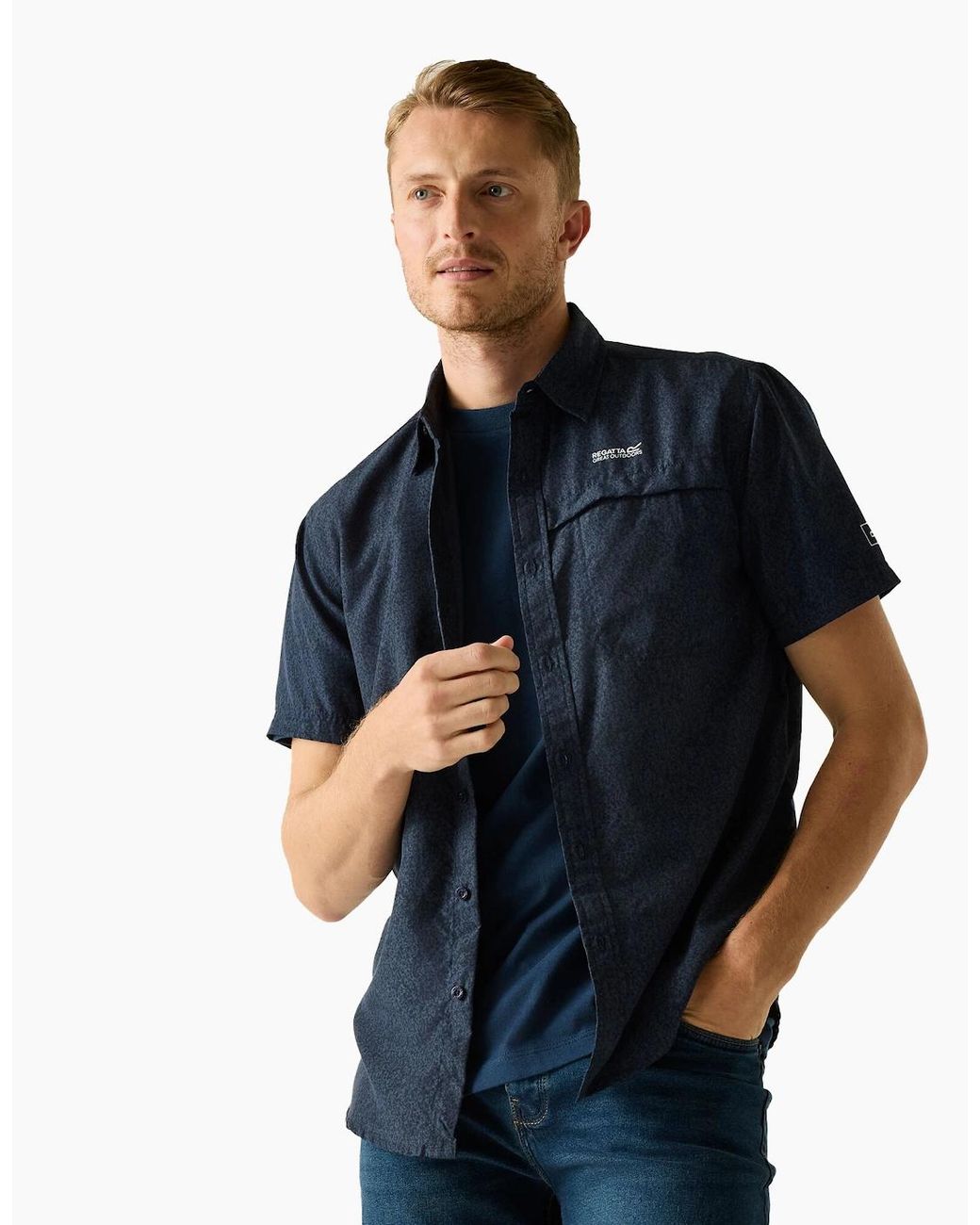 Regatta Blue Mindano Textured Shirt for men