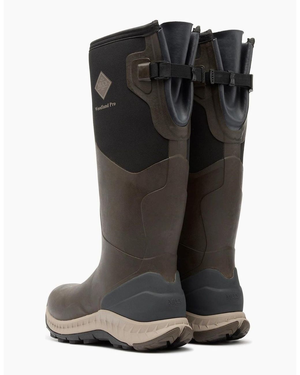 Muck Boot Black S Woodland Pro Rubber Coffee Wellington Boots for men