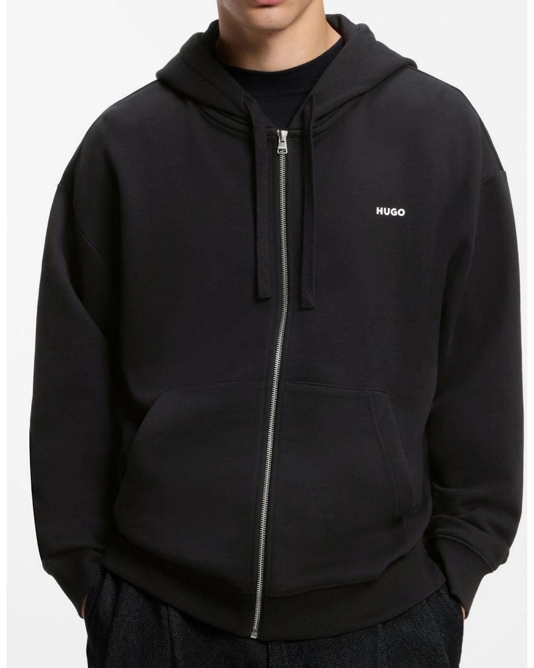 Boss Black Dapozip Cotton-Terry Zip Up Hoodie for men