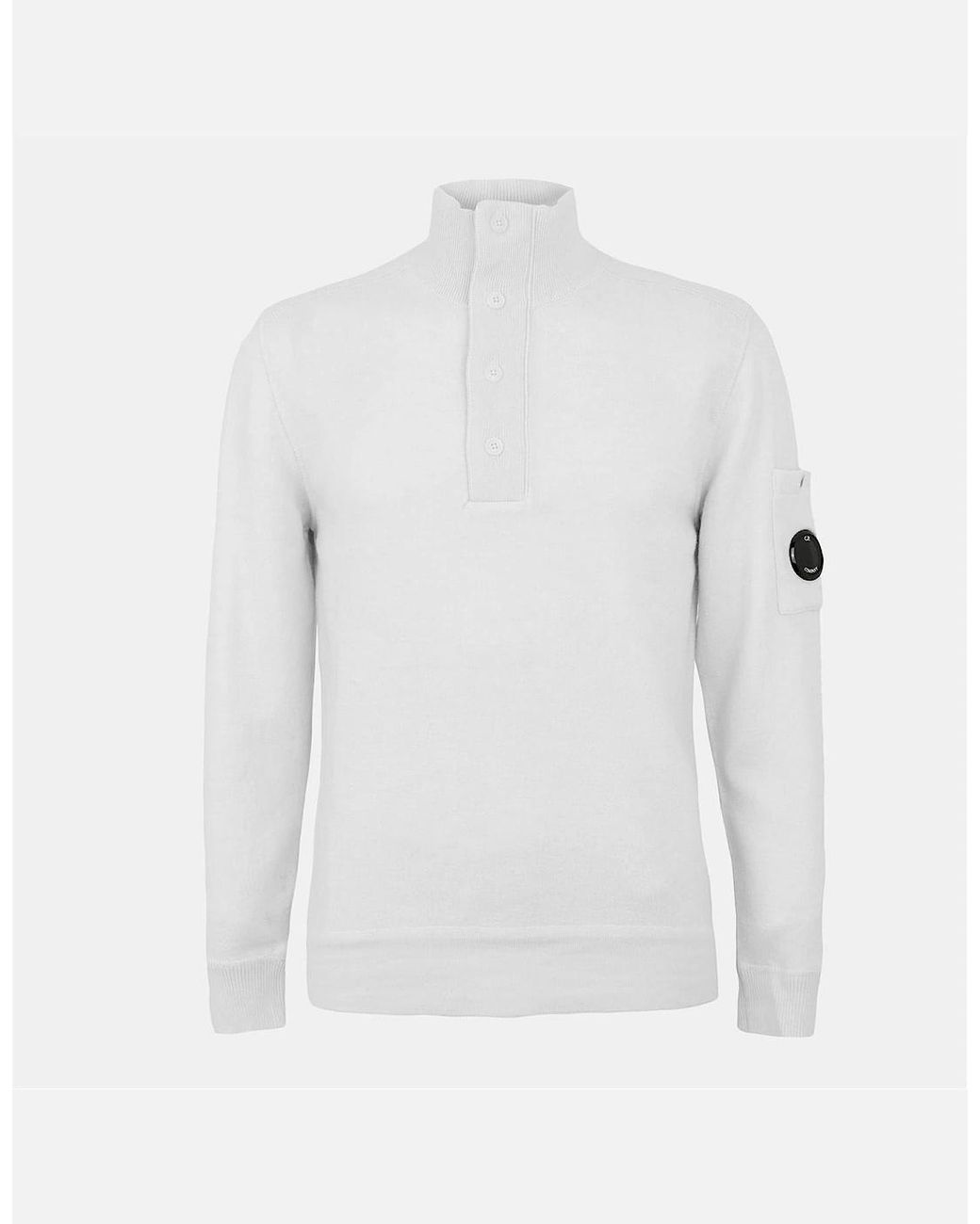 C P Company White Crew Neck Jumper for men