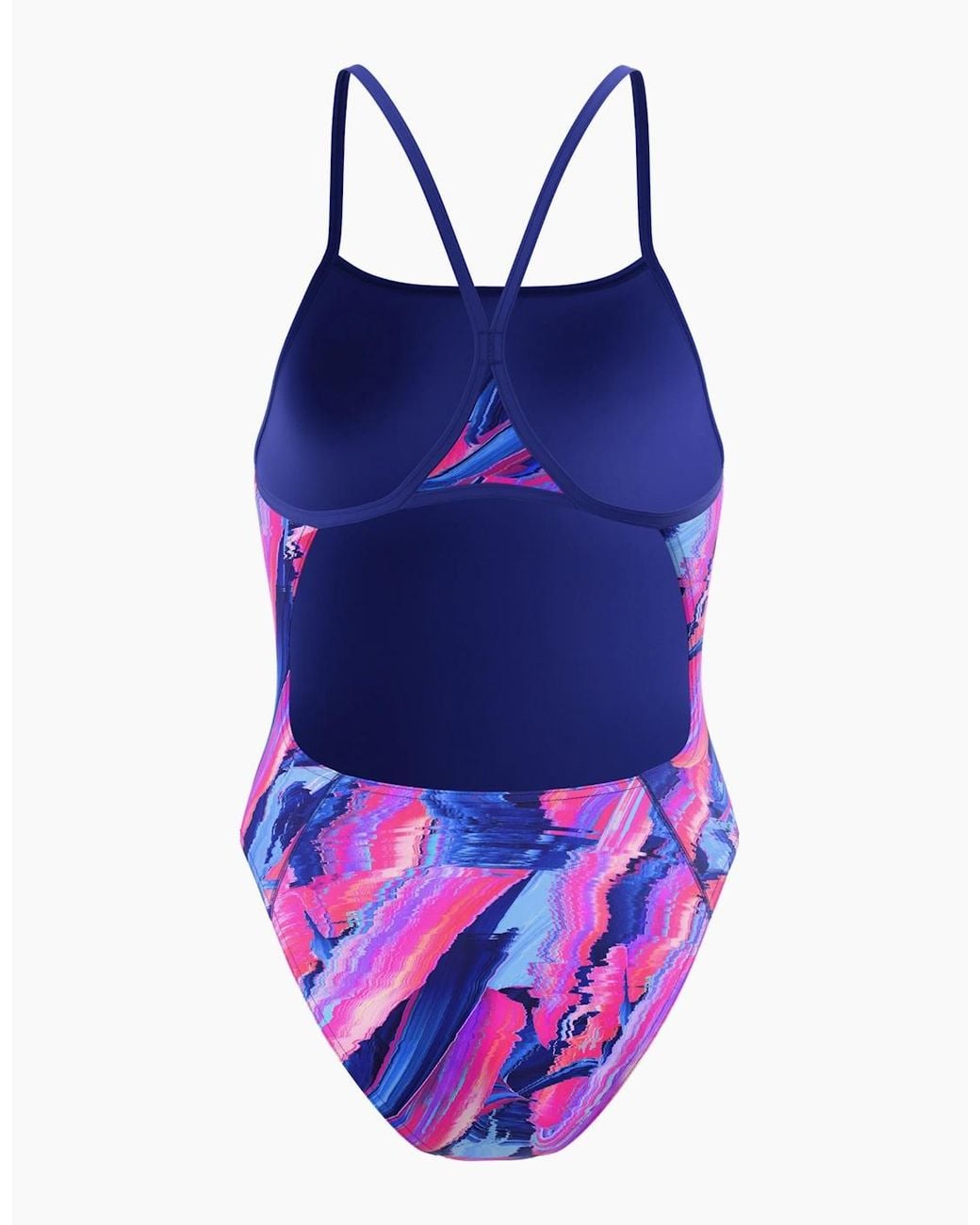 Speedo Purple Ladies Turnback Printed One Piece Swimsuit