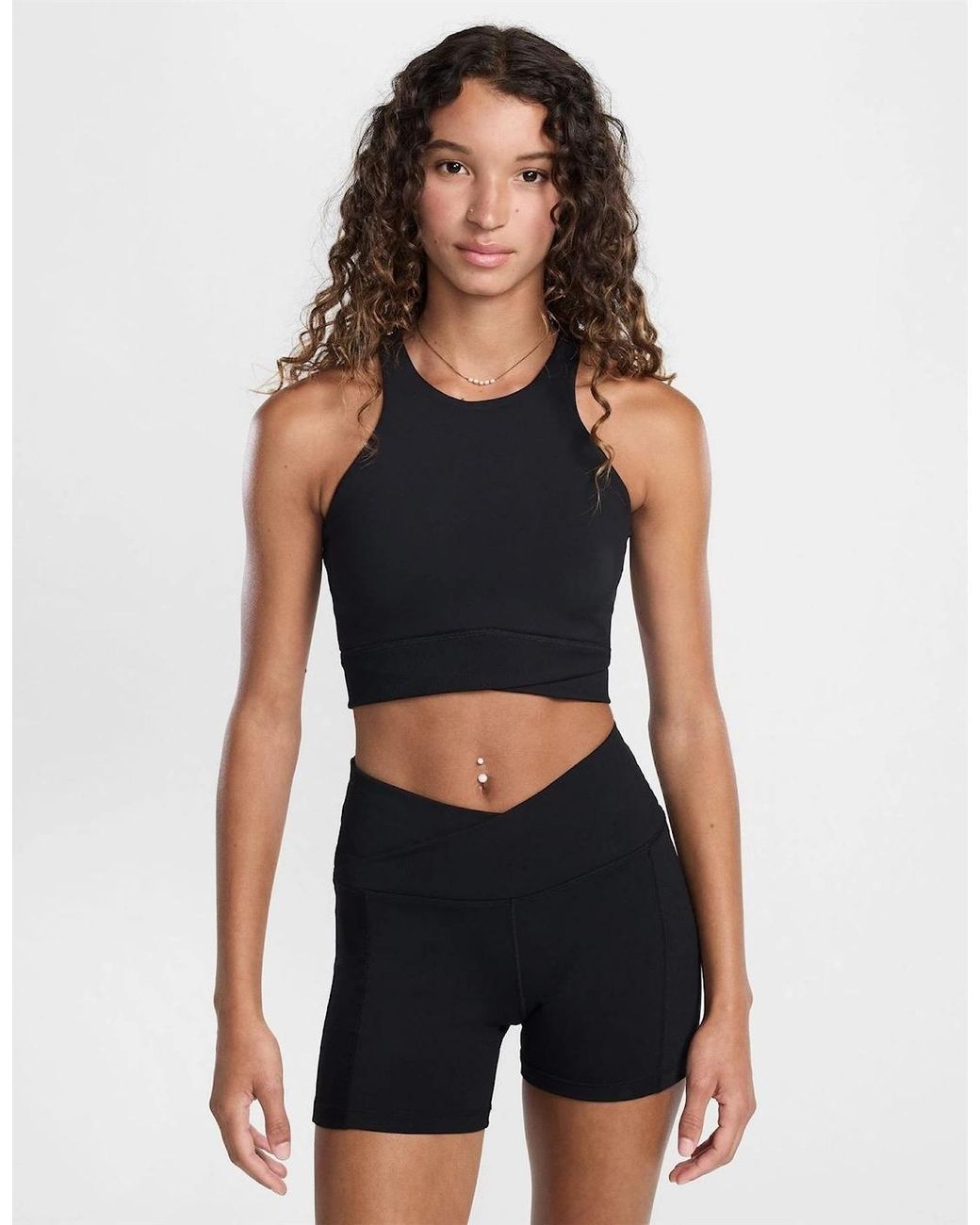 Nike Blue Twist High Neck Sports Bra