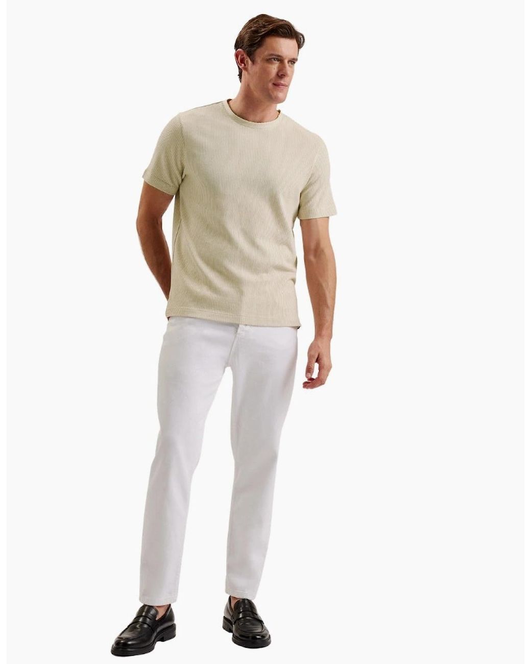 Ted Baker Natural Heynes Regular Fit Textured T-Shirt for men