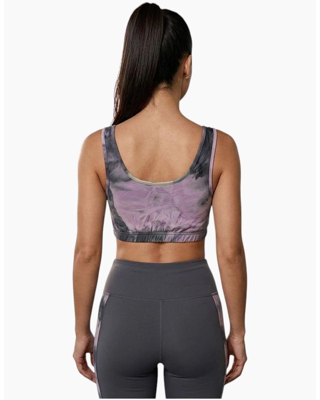 Brave Soul Gray Sports Bra Seamless Stretch Comfort Ladies Slim Crop Top Vest