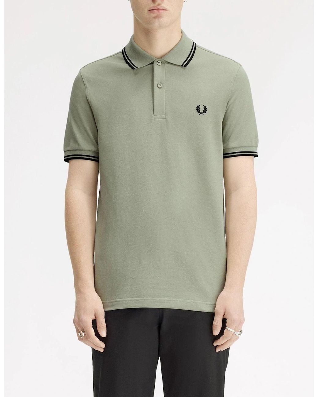 Fred Perry Green Twin Tipped Polo Shirt for men