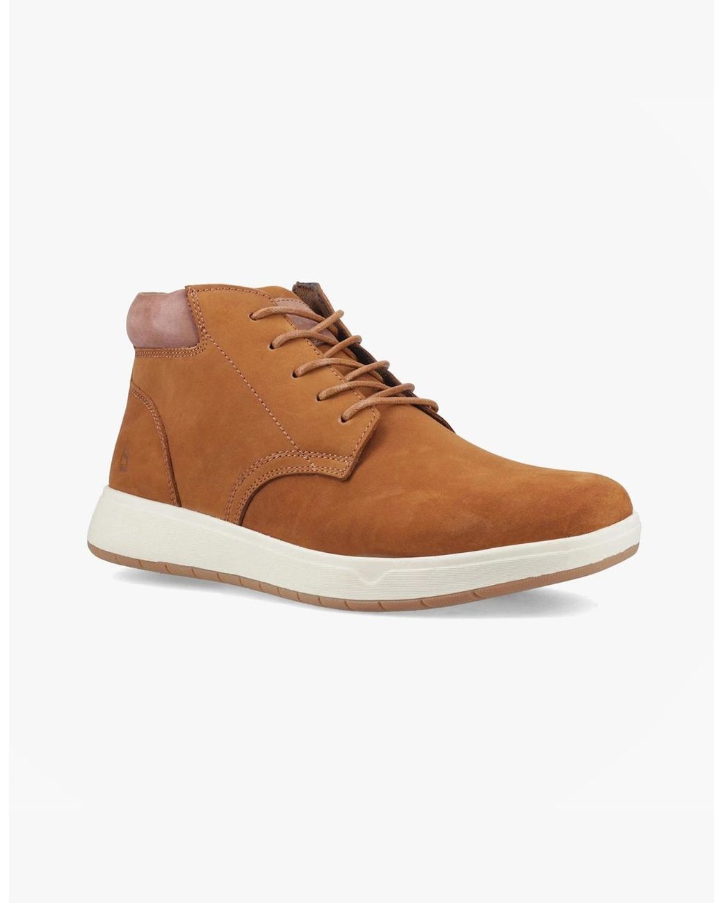 Hush Puppies White Bronko Chukka Boots Tan for men