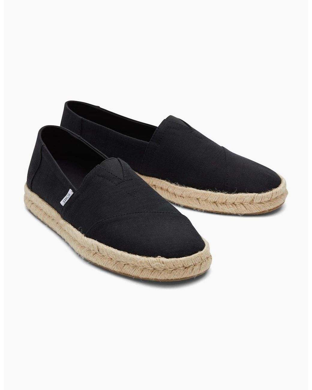 TOMS Black Alpargata Rope 2.0 Slip On Shoes for men