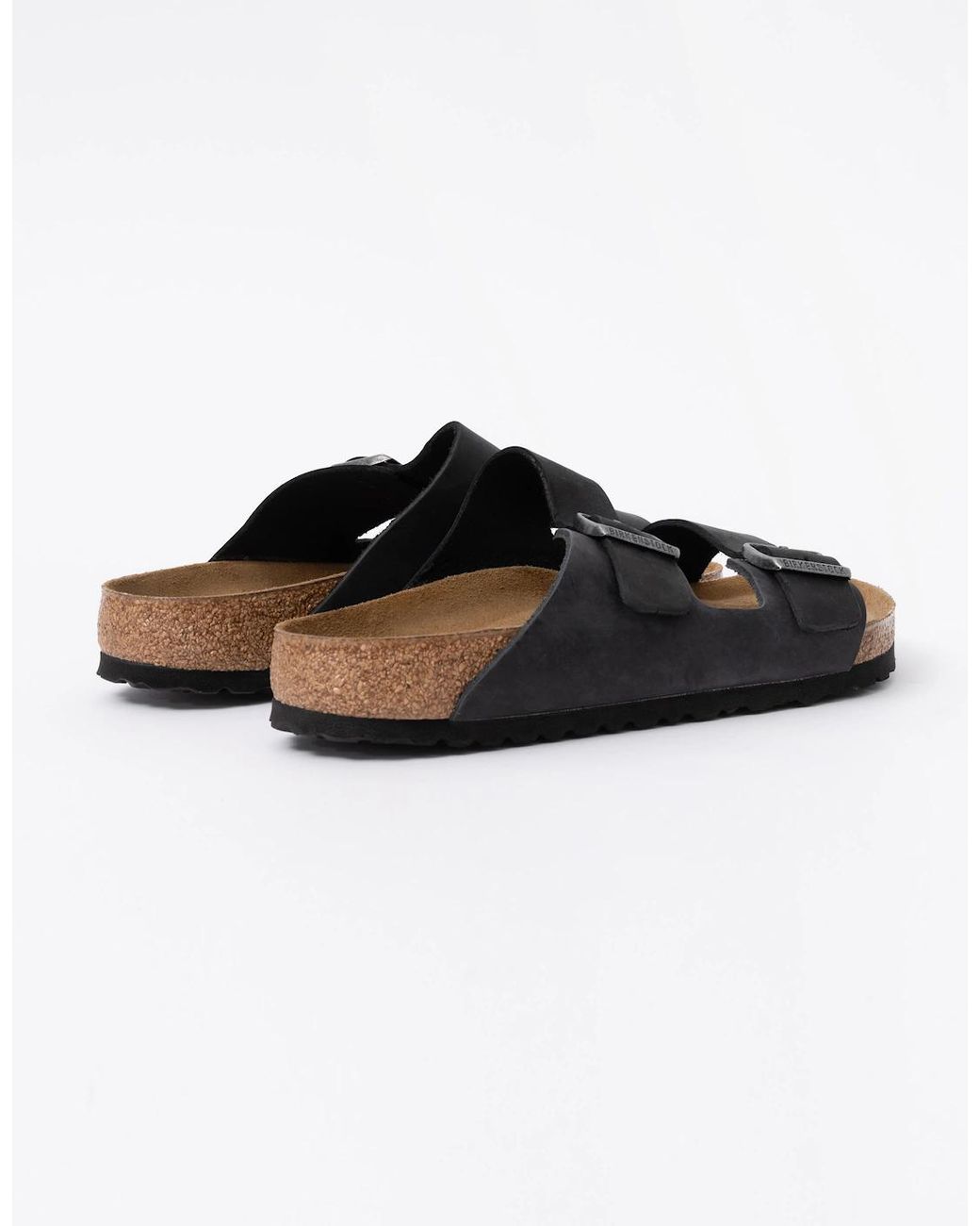 Birkenstock Arizona Black Soft Footbed Oiled Leather Sandals for men