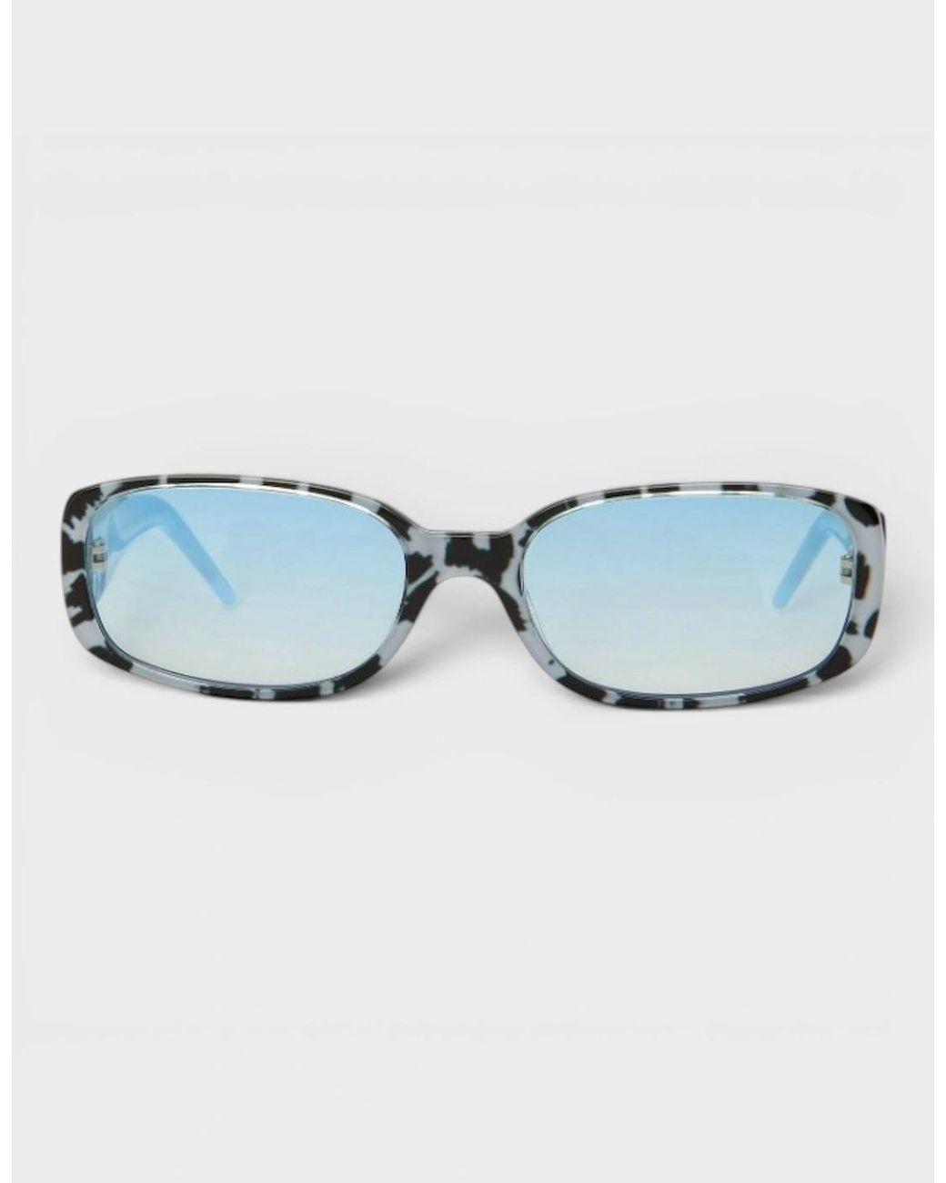 Casablanca Blue Oval Stripe Acetate Sunglasses Leopard