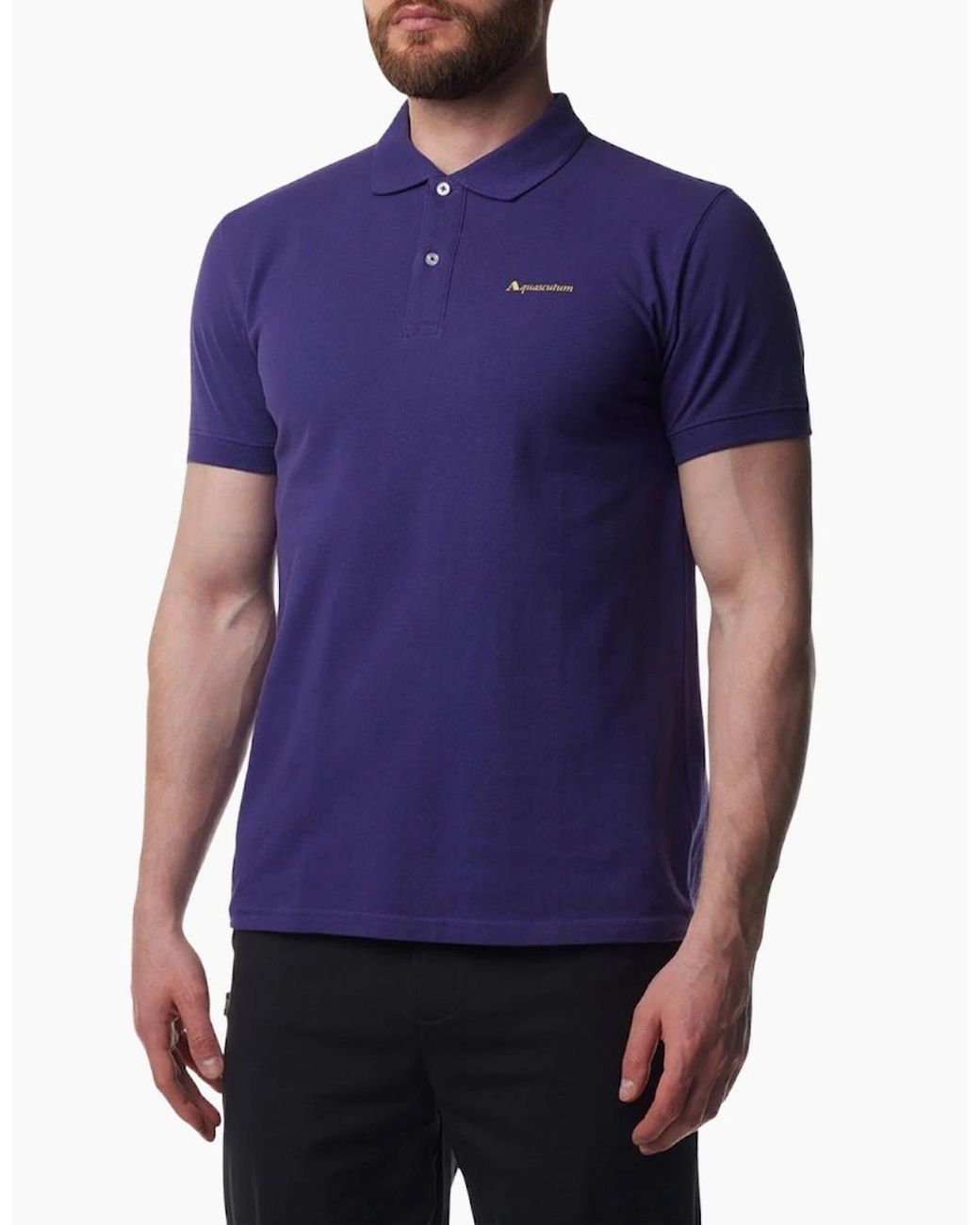 Aquascutum Blue Active Cotton Polo Dry-Fit Polo Shirt for men
