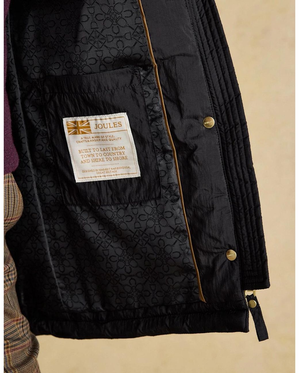 Joules Black Beatrix Quilted Jackets