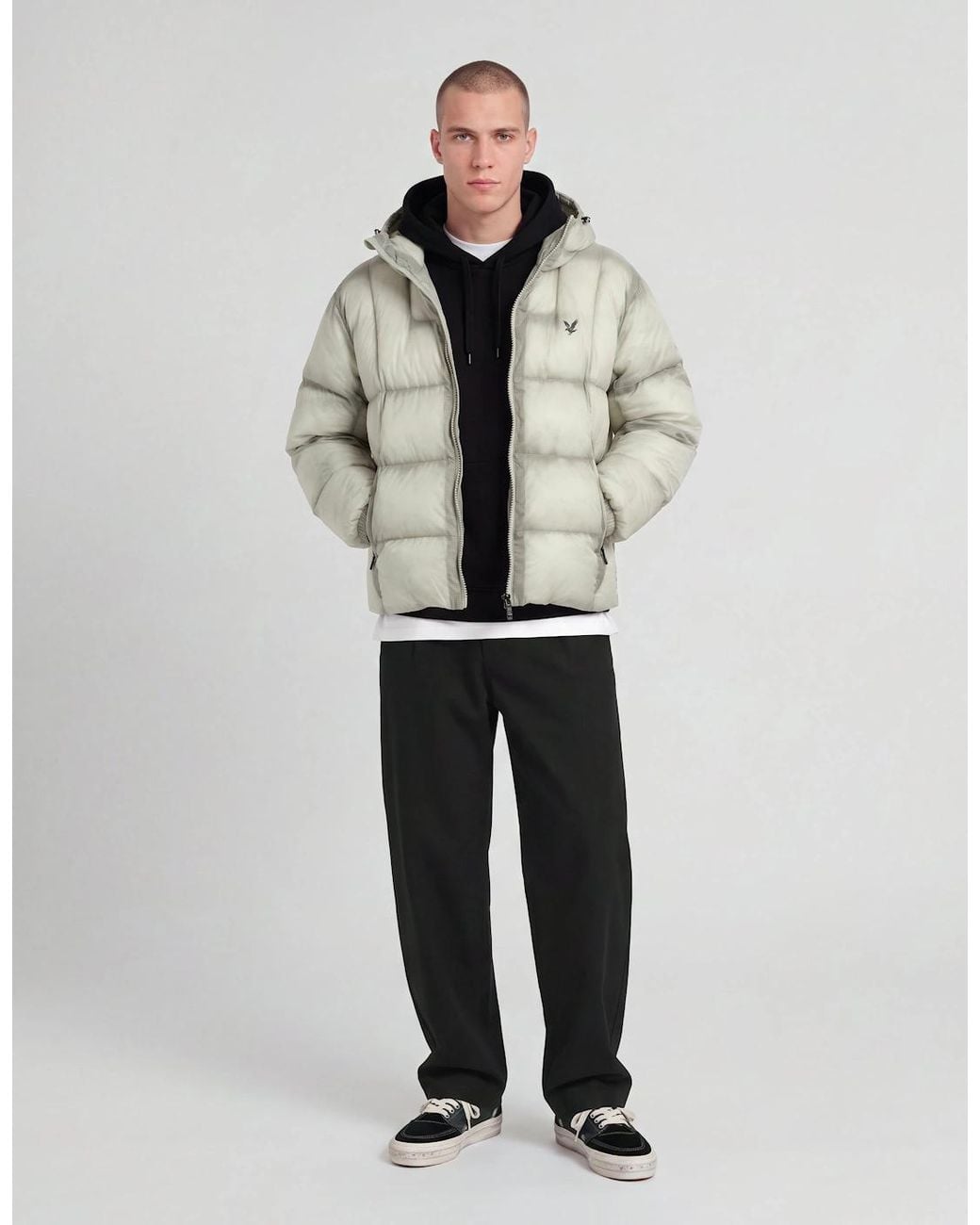 Lyle & Scott Natural Translucent Puffer Jacket for men