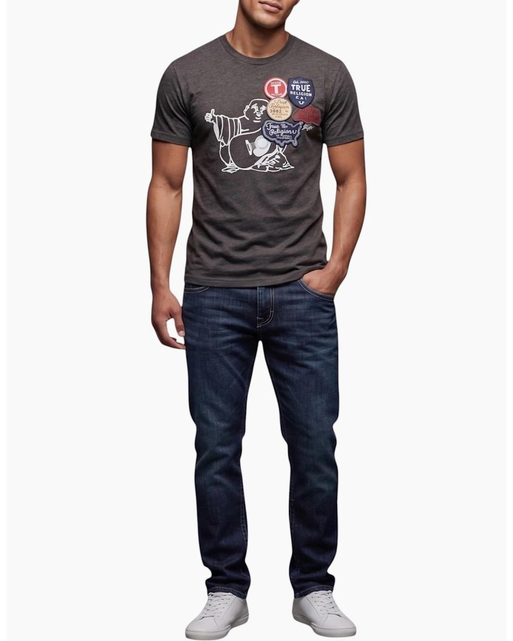 True Religion Black 109553 T Shirts for men