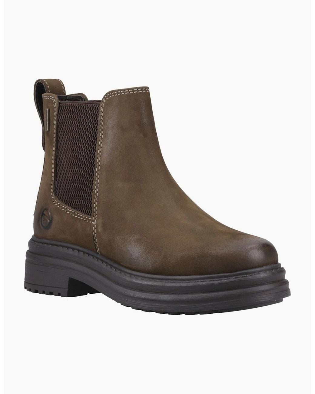 Cotswold Brown Aldworth Leather Heeled Ankle Boots