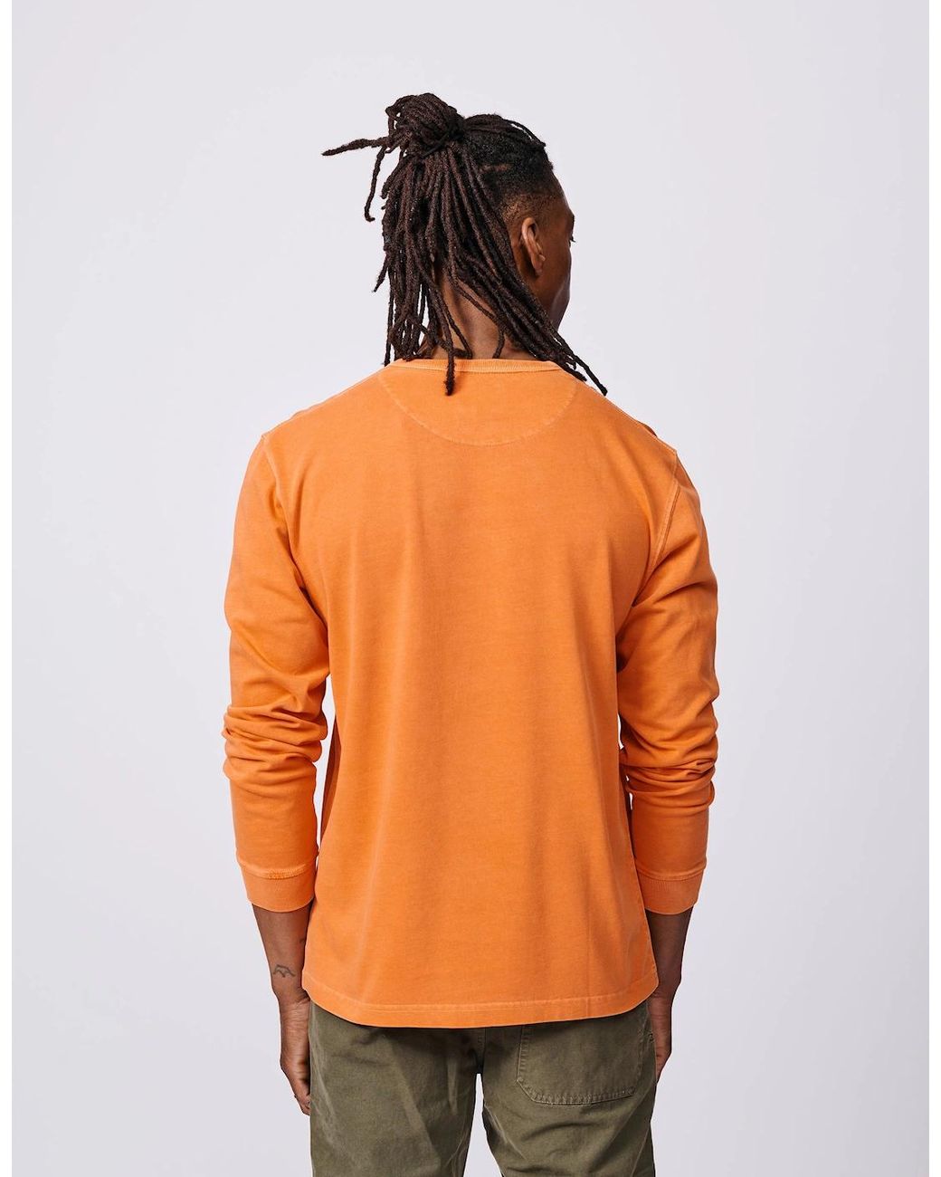 aubi Orange George Long Sleeve T-Shirt for men