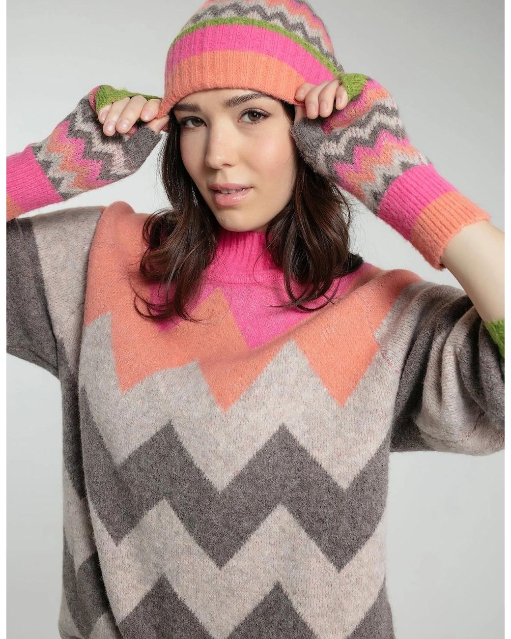 Nooki Design Pink Dora Chevron Beanie